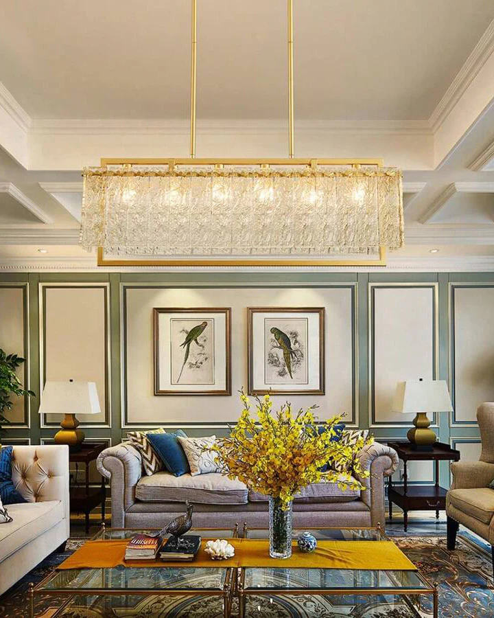 WOMO Textured Glass Linear Chandelier-WM2620 - Image 5