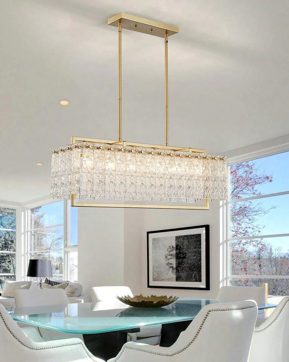 WOMO Textured Glass Linear Chandelier-WM2620 - Image 7