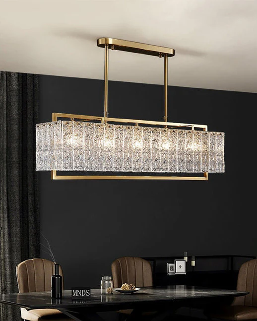 WOMO Textured Glass Linear Chandelier-WM2620 - Image 8