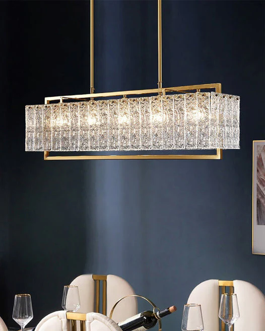 WOMO Textured Glass Linear Chandelier-WM2620 - Image 9