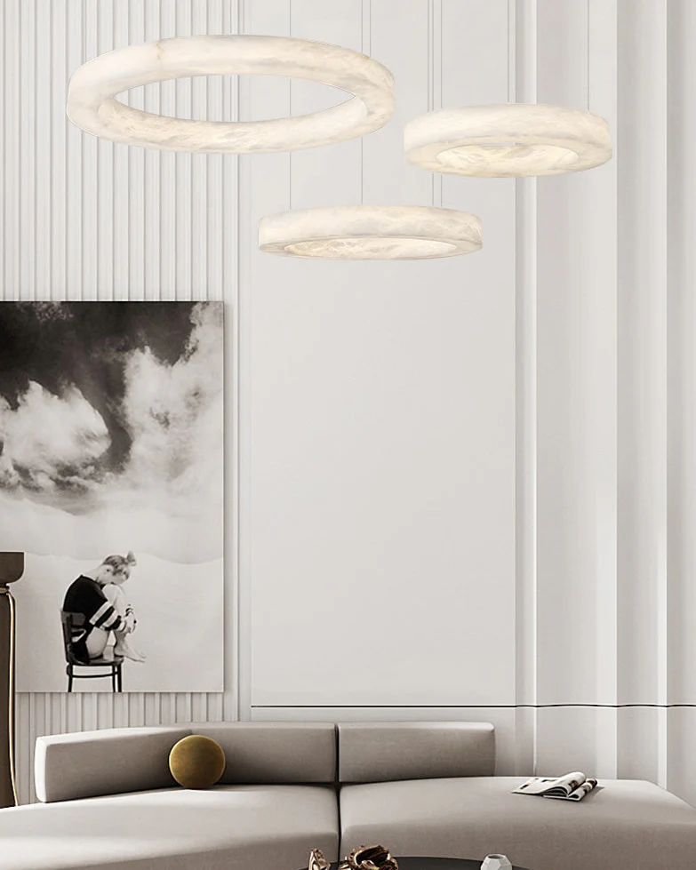 WOMO 3 Rings Alabaster Chandelier-WM2857 - Image 4