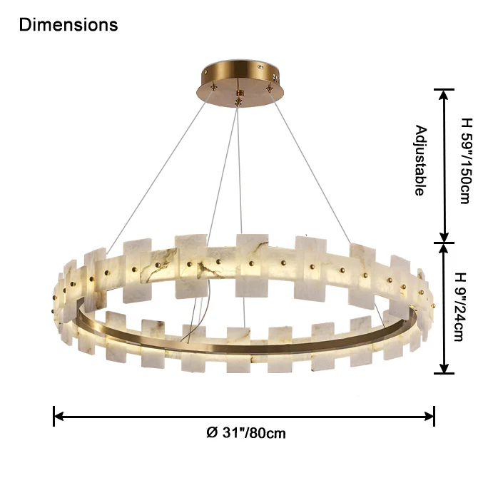 WOMO Tiered Alabaster Chandelier-WM2830 - Image 16