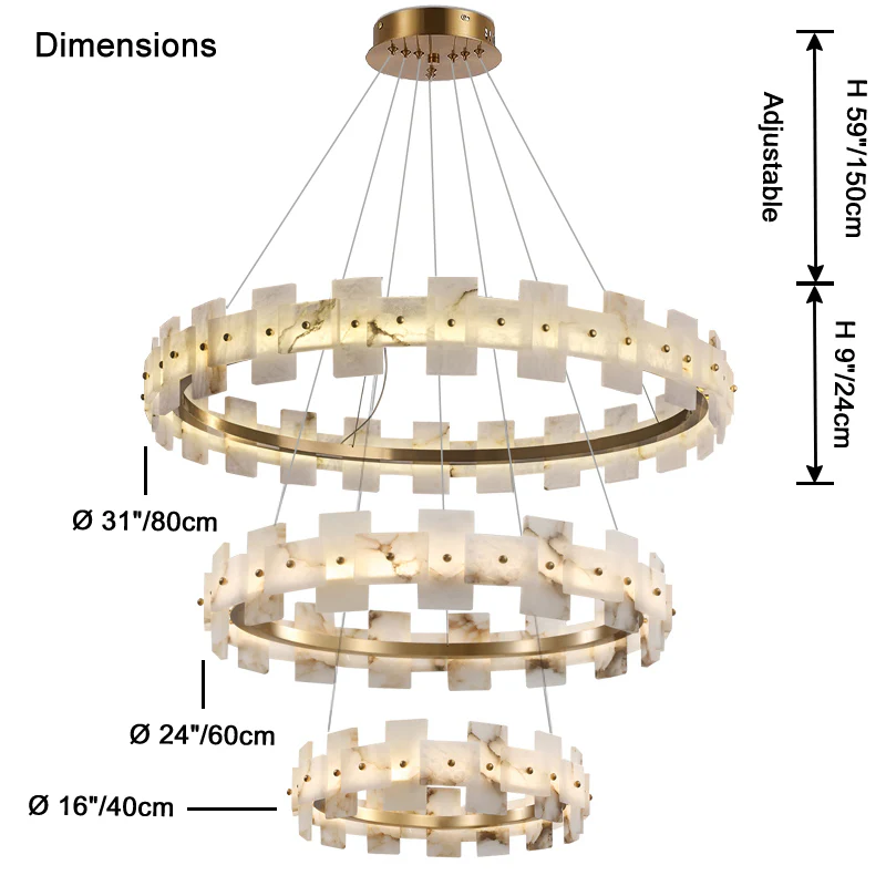 WOMO Tiered Alabaster Chandelier-WM2830 - Image 18
