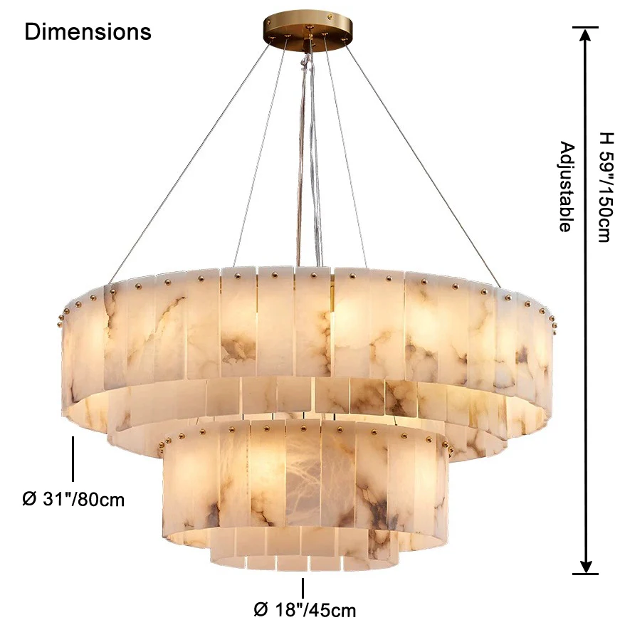 WOMO Tiered Alabaster Chandelier-WM2844 - Image 10