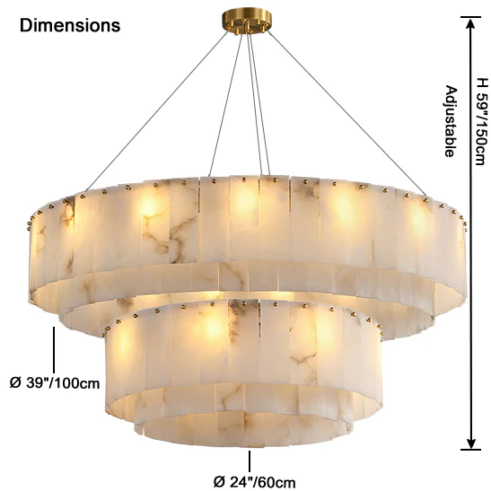 WOMO Tiered Alabaster Chandelier-WM2844 - Image 12