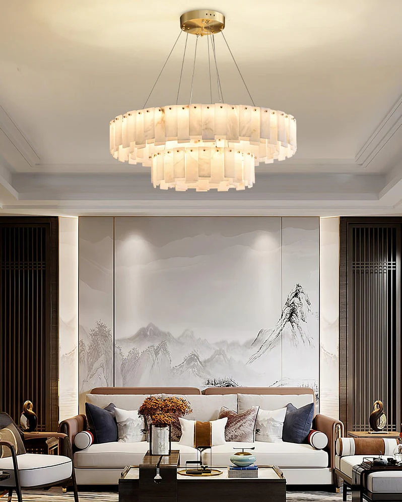 WOMO Tiered Alabaster Chandelier-WM2844 - Image 6