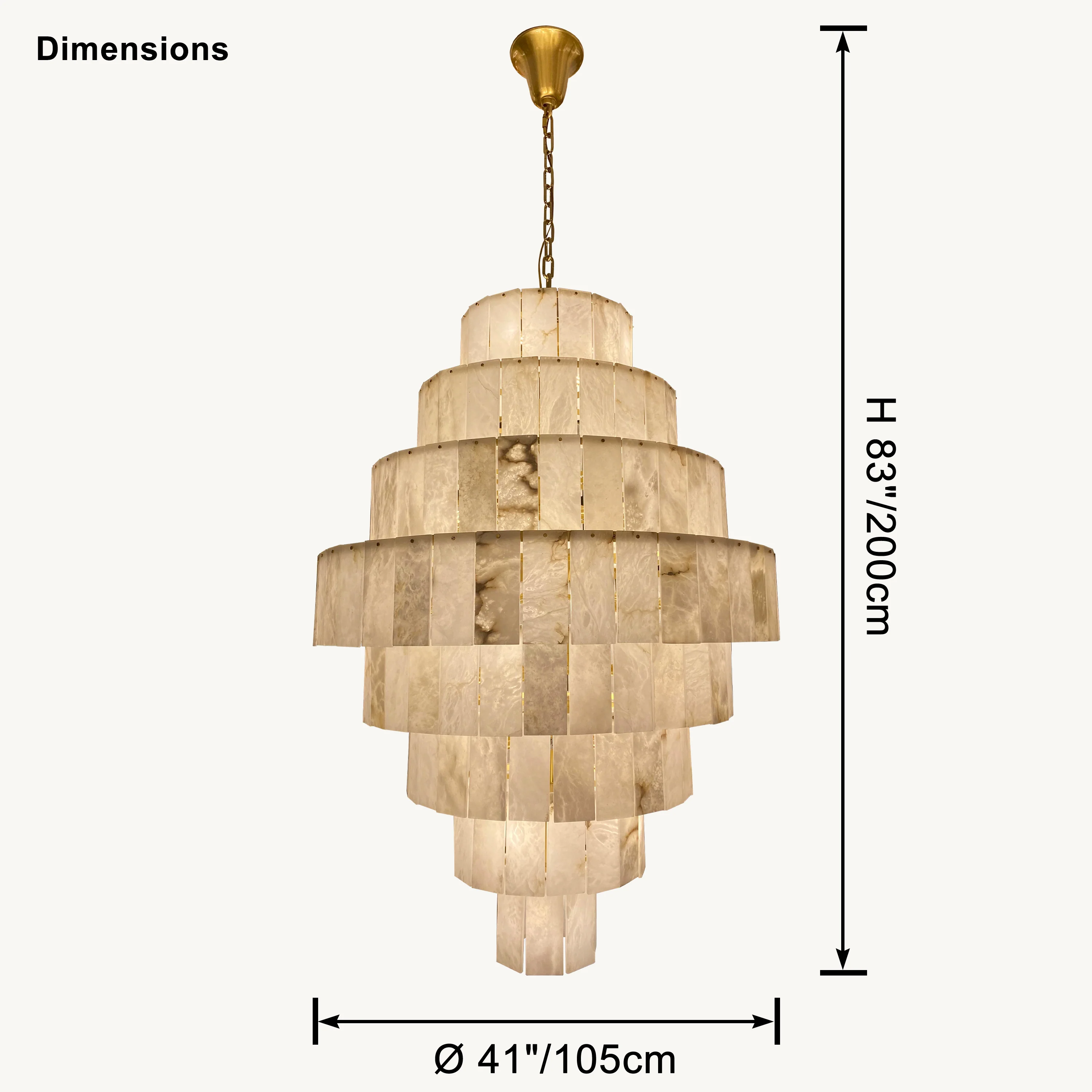 WOMO Giant Tiered Alabaster Foyer Chandelier-WM2926 - Image 14