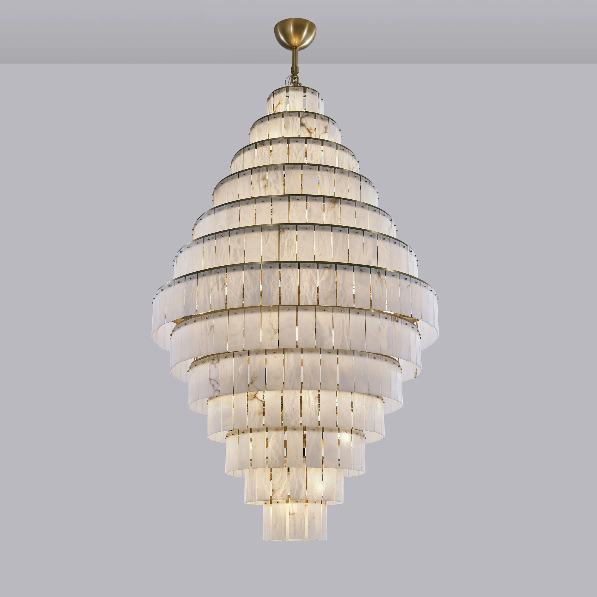 WOMO Giant Tiered Alabaster Foyer Chandelier-WM2926 - Image 15