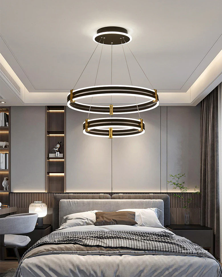 WOMO Tiered Black Rings Chandelier-WM2172 - Image 11