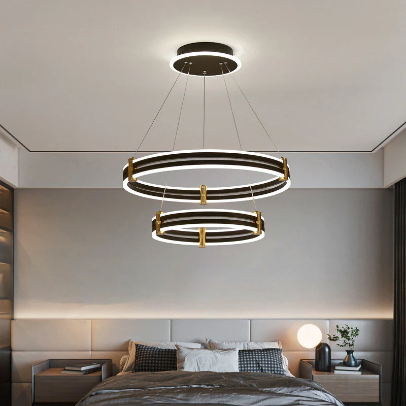 WOMO Tiered Black Rings Chandelier-WM2172 - Image 16