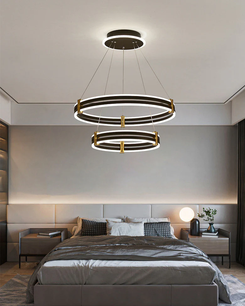 WOMO Tiered Black Rings Chandelier-WM2172 - Image 17