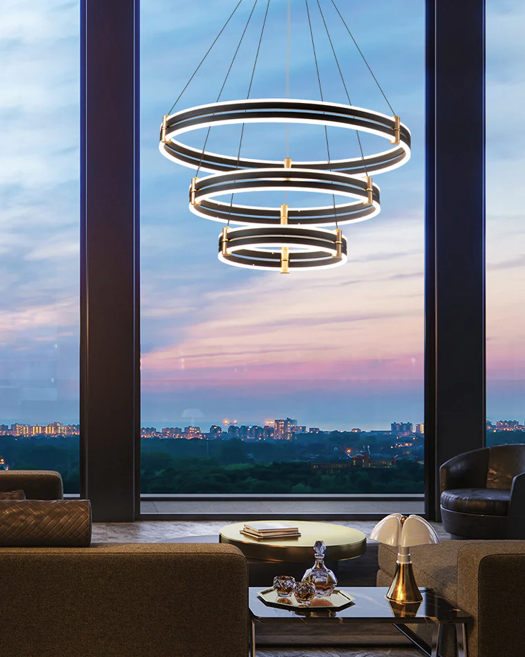 WOMO Tiered Black Rings Chandelier-WM2172 - Image 19