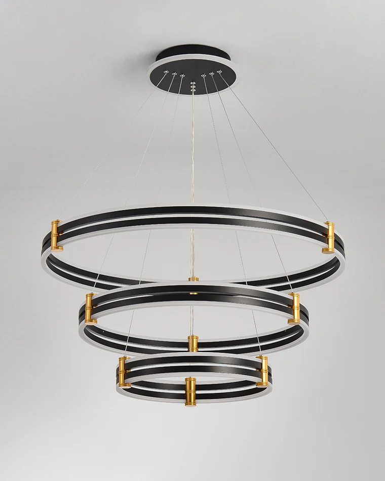 WOMO Tiered Black Rings Chandelier-WM2172 - Image 23