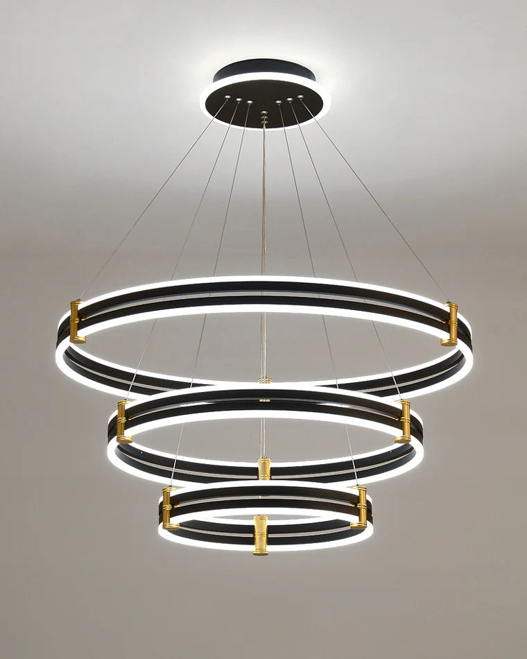 WOMO Tiered Black Rings Chandelier-WM2172 - Image 25