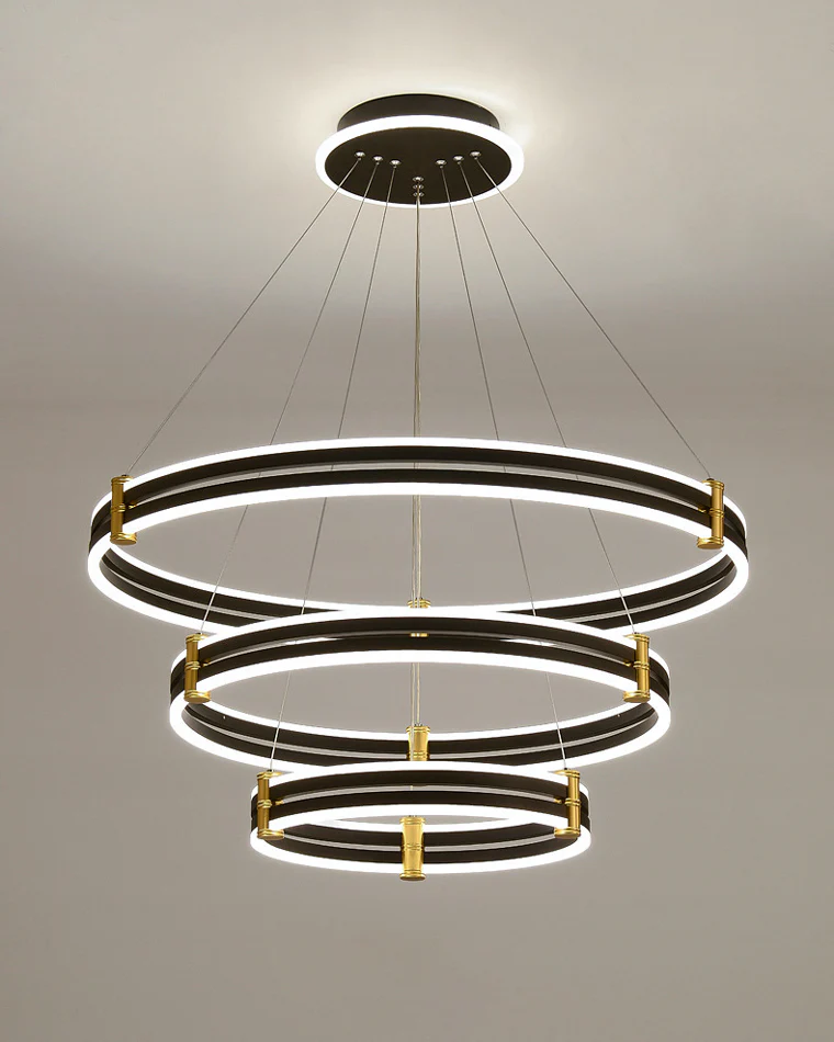 WOMO Tiered Black Rings Chandelier-WM2172 - Image 26