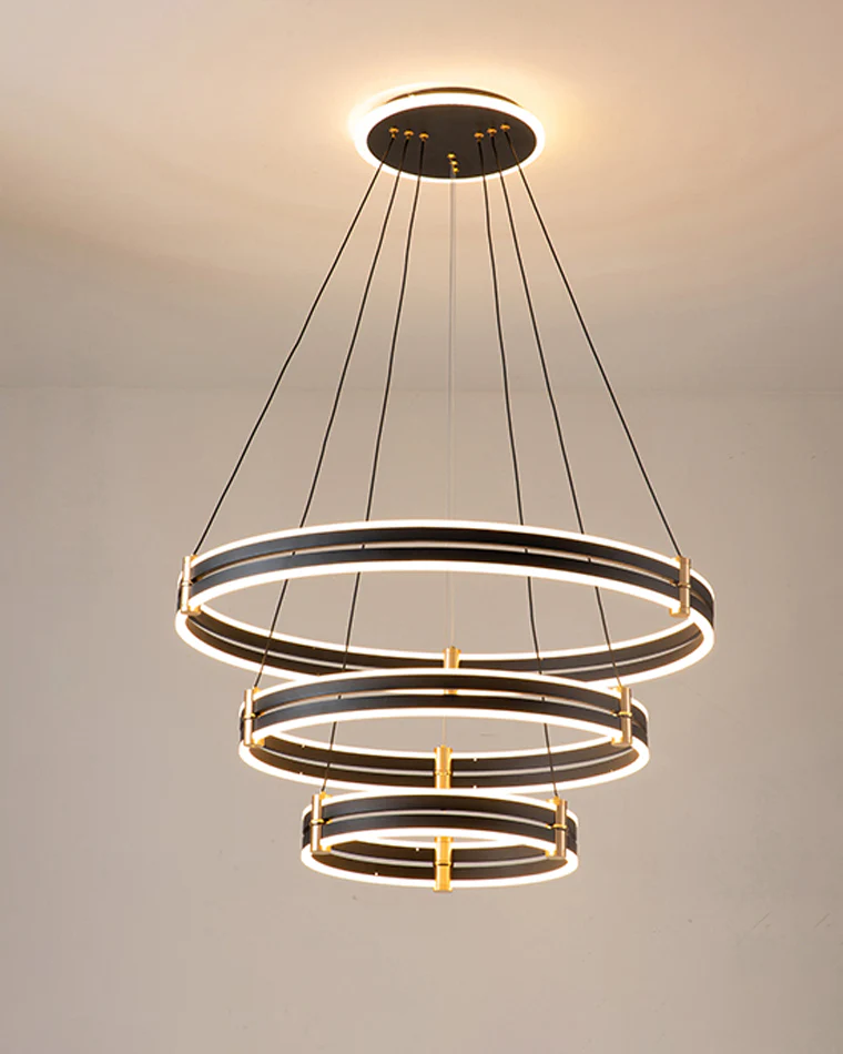 WOMO Tiered Black Rings Chandelier-WM2172 - Image 31