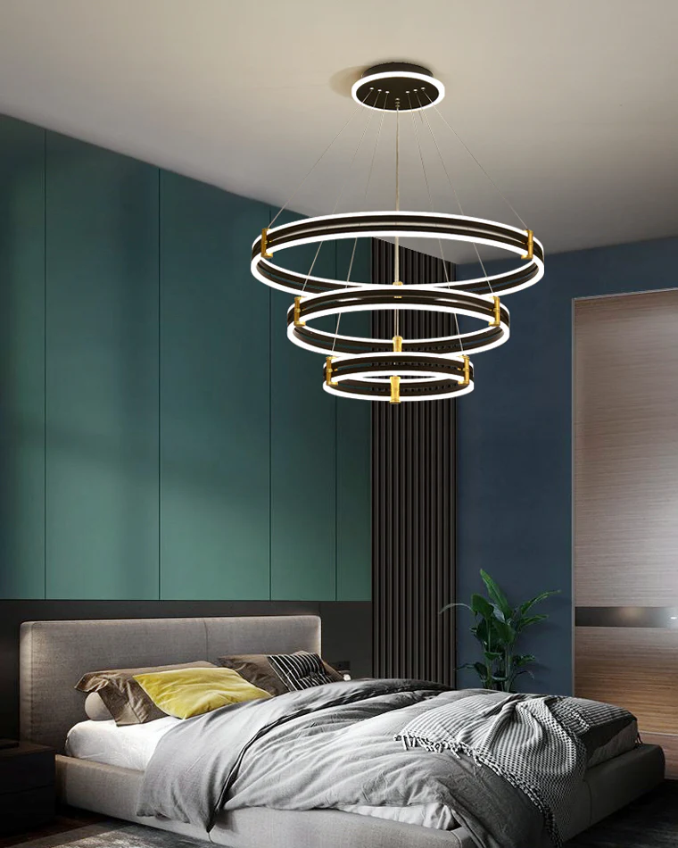 WOMO Tiered Black Rings Chandelier-WM2172 - Image 4