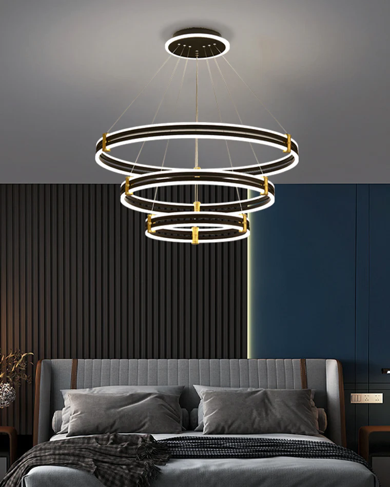 WOMO Tiered Black Rings Chandelier-WM2172 - Image 7