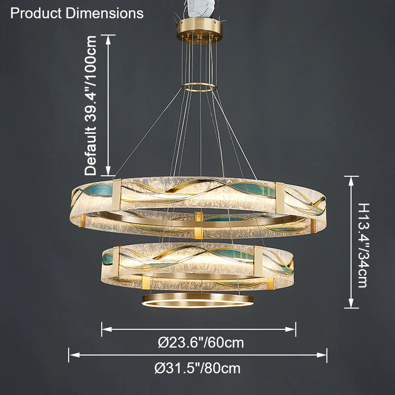 WOMO Enamel Tiered Round Chandelier-WM2336 - Image 10