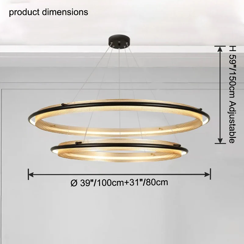 WOMO Tiered Circular Led Chandelier-WM2119b - Image 19