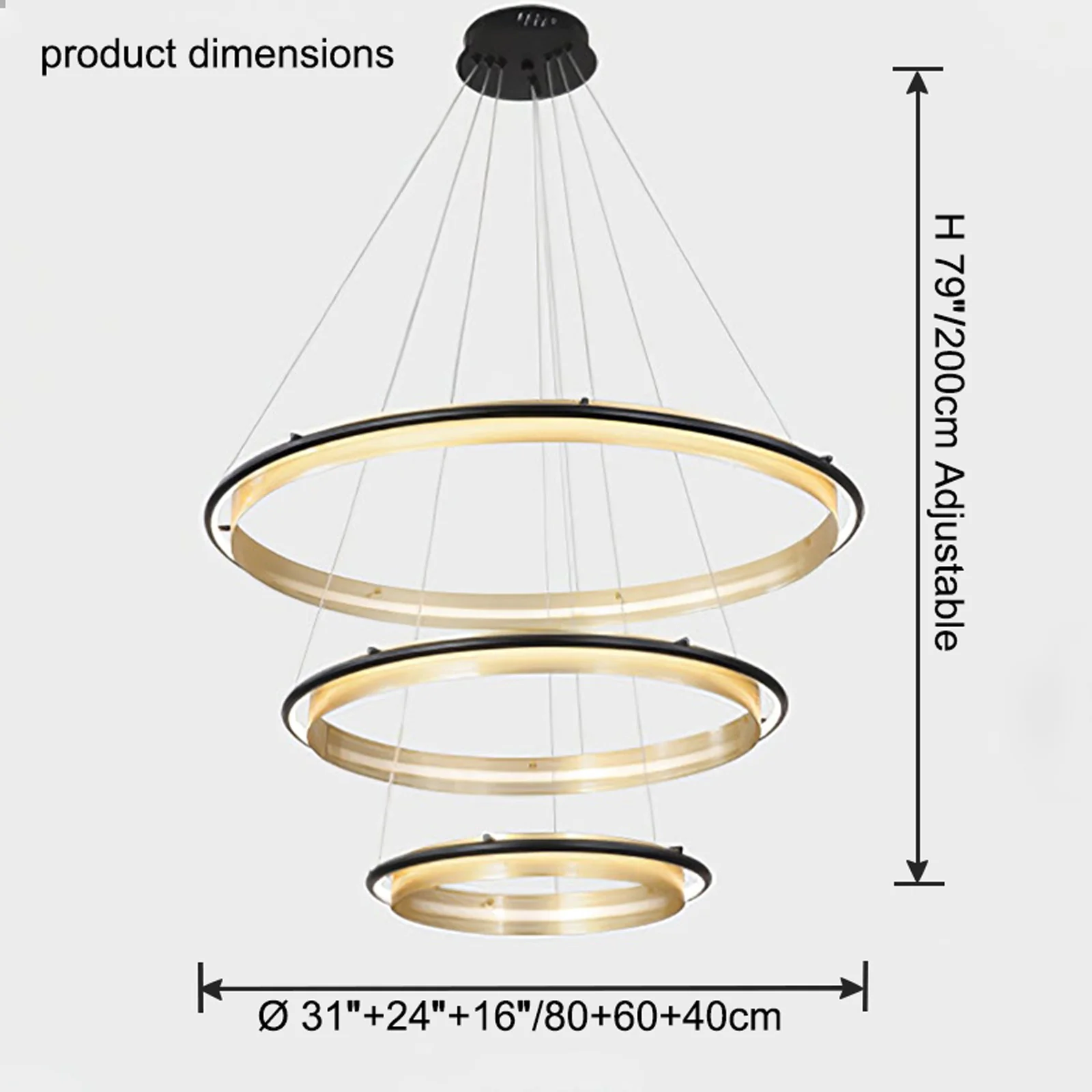 WOMO Tiered Circular Led Chandelier-WM2119b - Image 21