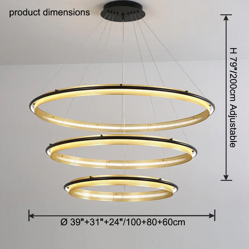 WOMO Tiered Circular Led Chandelier-WM2119b - Image 23