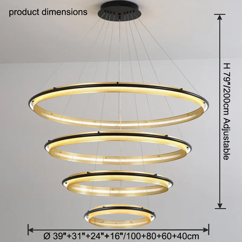 WOMO Tiered Circular Led Chandelier-WM2119b - Image 25