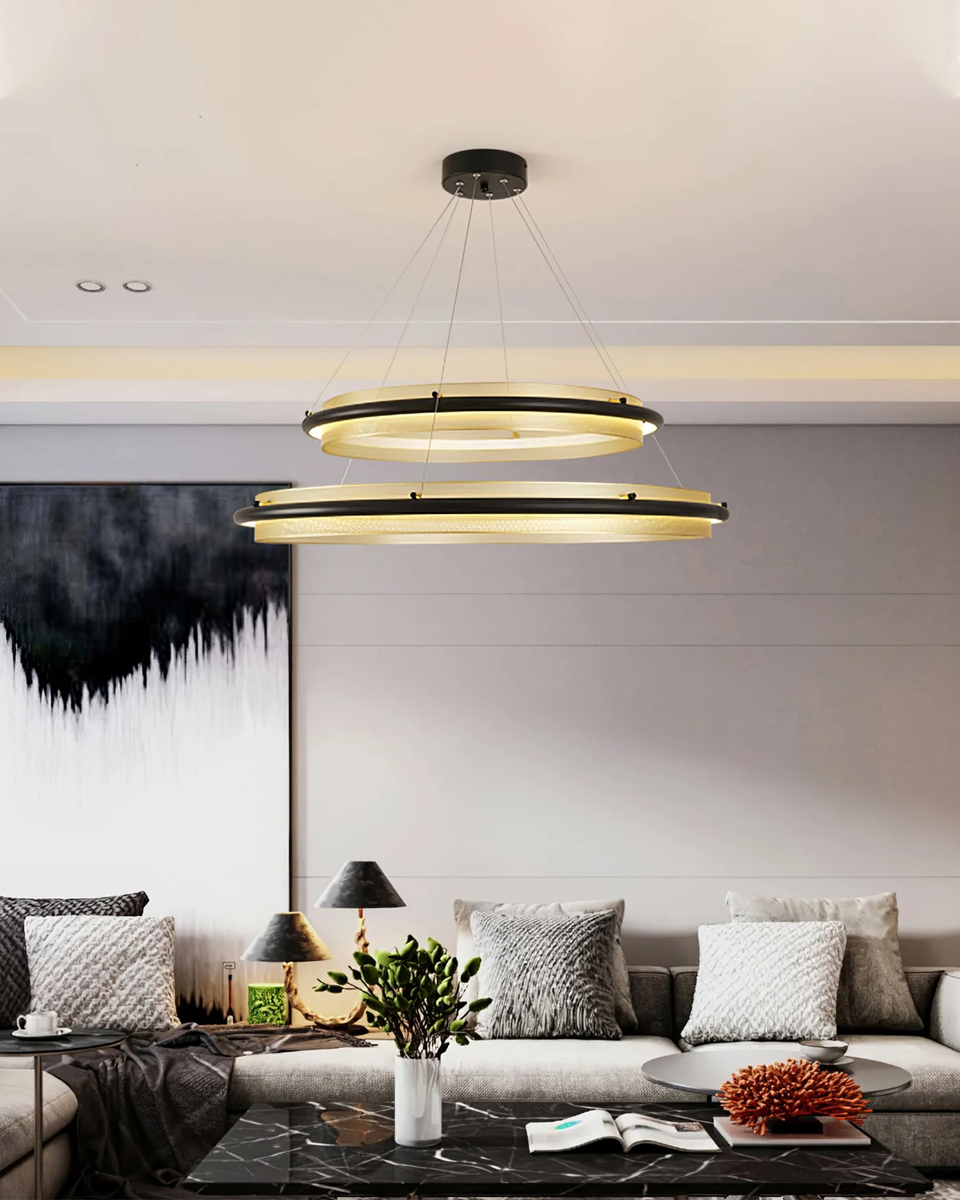 WOMO Tiered Circular Led Chandelier-WM2119b - Image 3