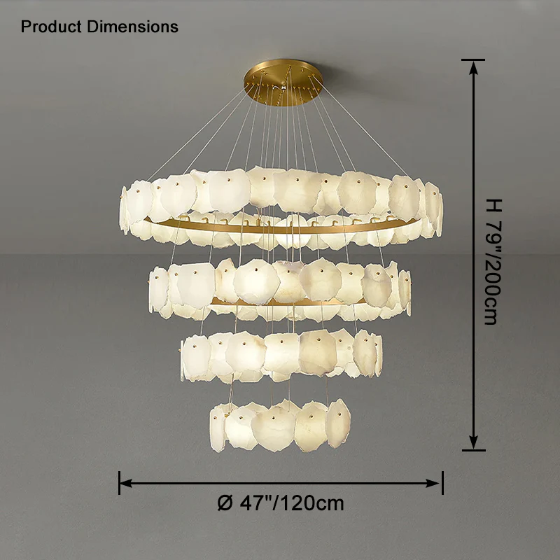 WOMO Tiered Circular Alabaster Chandelier-WM2671 - Image 12
