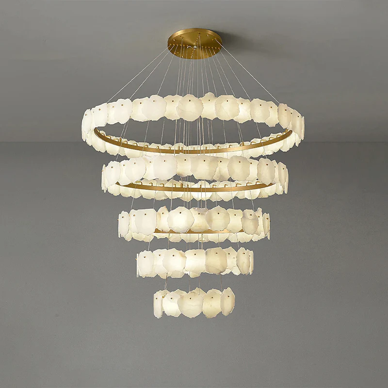 WOMO Tiered Circular Alabaster Chandelier-WM2671 - Image 13
