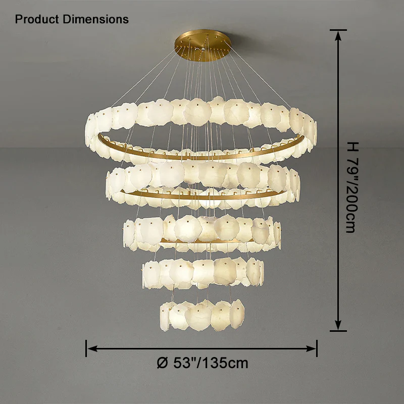 WOMO Tiered Circular Alabaster Chandelier-WM2671 - Image 14