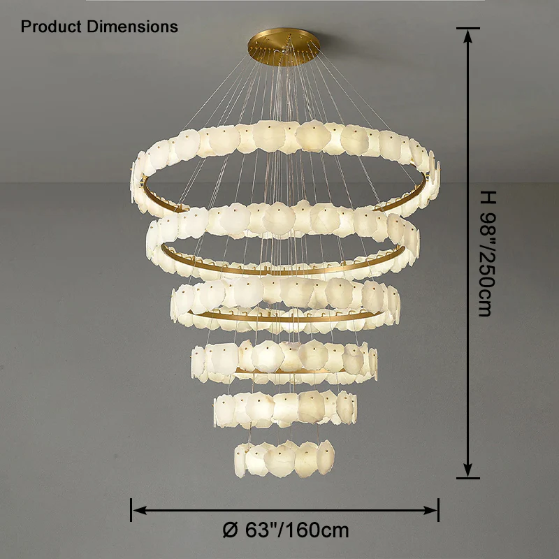 WOMO Tiered Circular Alabaster Chandelier-WM2671 - Image 16