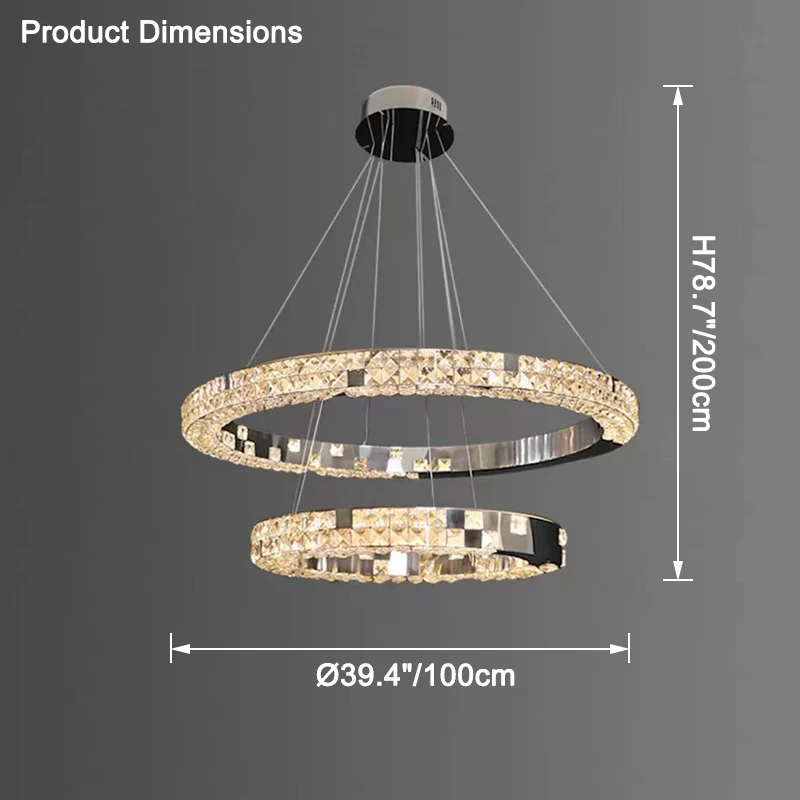 WOMO Tiered Circular Crystal Chandelier-WM2544 - Image 23