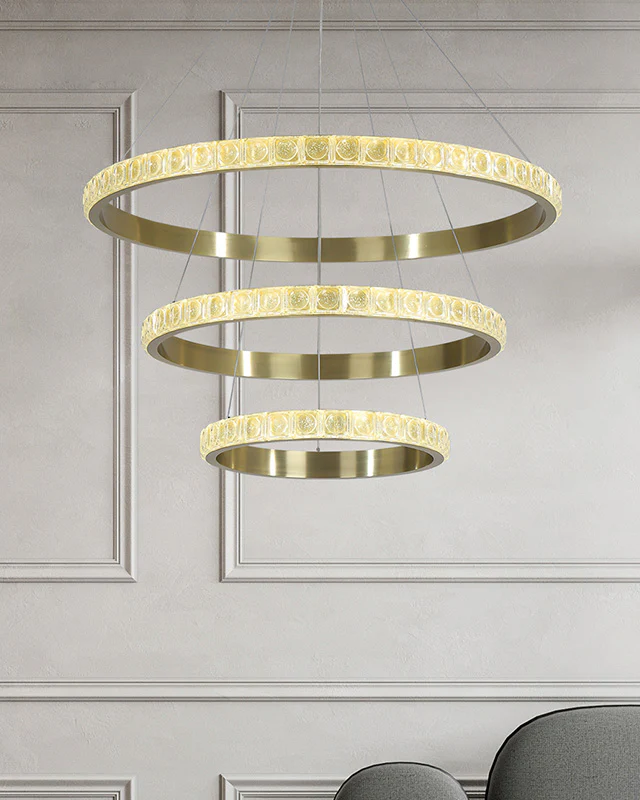 WOMO Tiered Ring Led Crystal Chandelier-WM2549b - Image 10