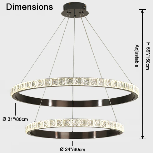 WOMO Tiered Ring Led Crystal Chandelier-WM2549b - Image 16