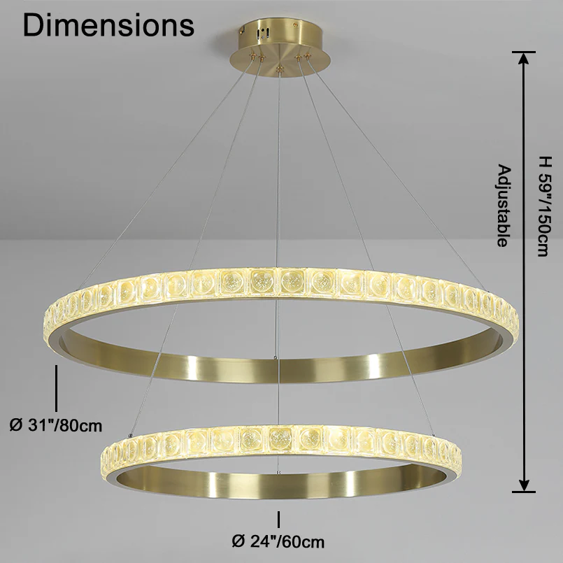 WOMO Tiered Ring Led Crystal Chandelier-WM2549b - Image 20
