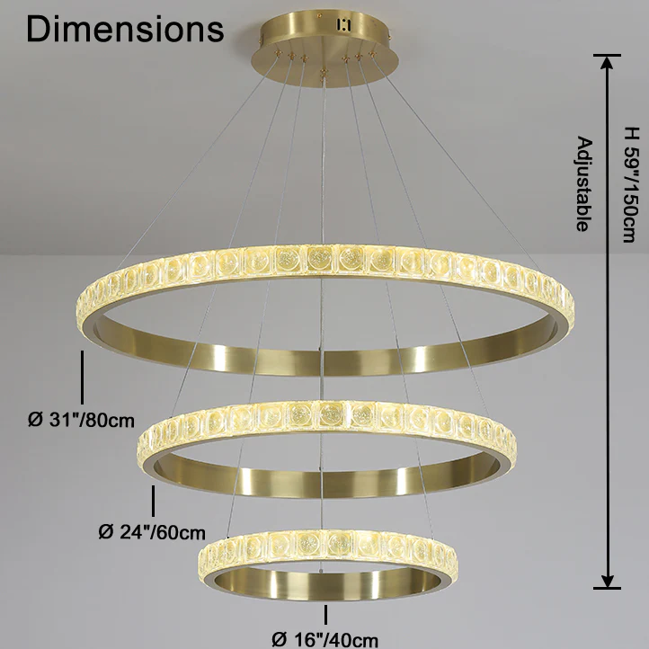 WOMO Tiered Ring Led Crystal Chandelier-WM2549b - Image 22