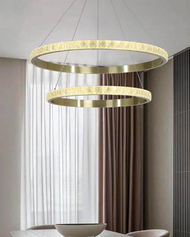 WOMO Tiered Ring Led Crystal Chandelier-WM2549b - Image 8