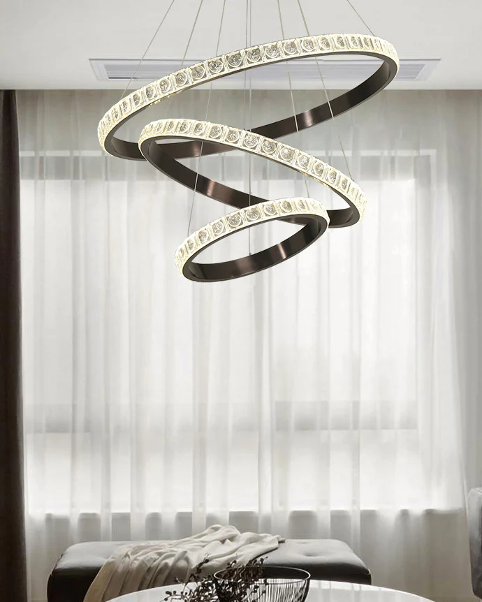 WOMO Tiered Ring Led Crystal Chandelier-WM2549b - Image 9