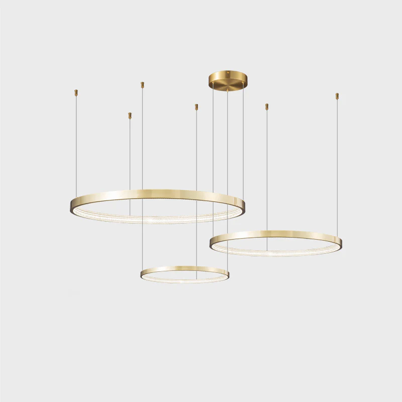 WOMO Tiered Circular Led Brass Chandelier-WM2345 - Image 16