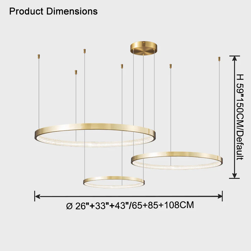 WOMO Tiered Circular Led Brass Chandelier-WM2345 - Image 19