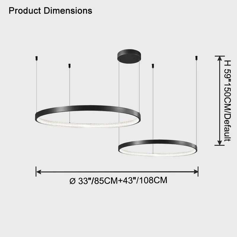 WOMO Tiered Circular Led Brass Chandelier-WM2345 - Image 23