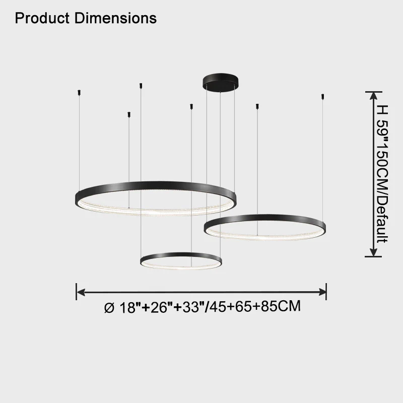 WOMO Tiered Circular Led Brass Chandelier-WM2345 - Image 25