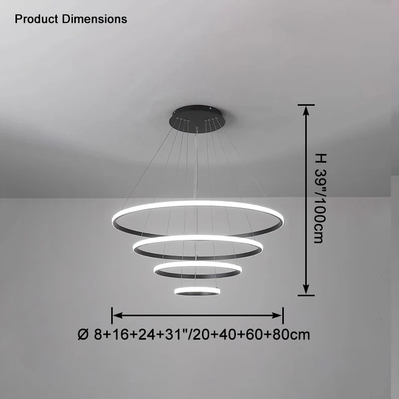 WOMO Tiered Circular Led Chandelier-WM2458 - Image 27