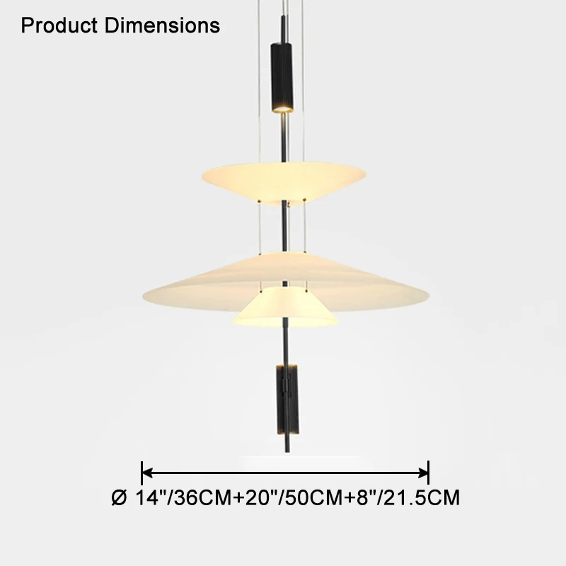WOMO Tiered Cone Pendant Light-WM2513 - Image 40