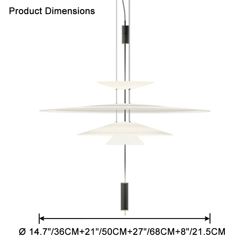WOMO Tiered Cone Pendant Light-WM2513 - Image 60