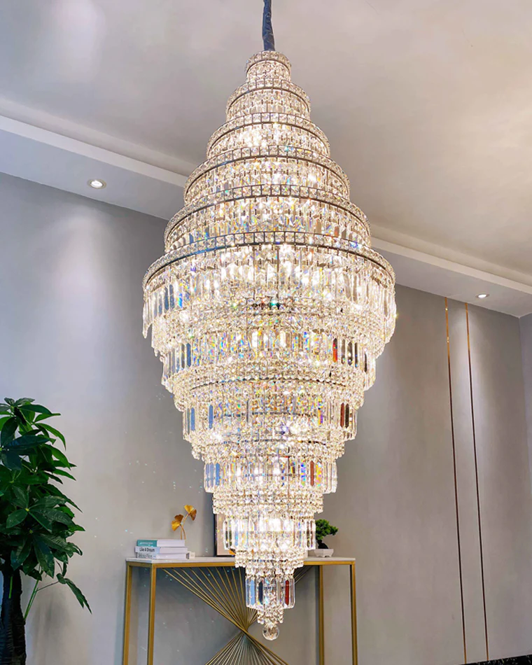 WOMO Large Tiered Crystal Chandelier-WM2389 - Image 11