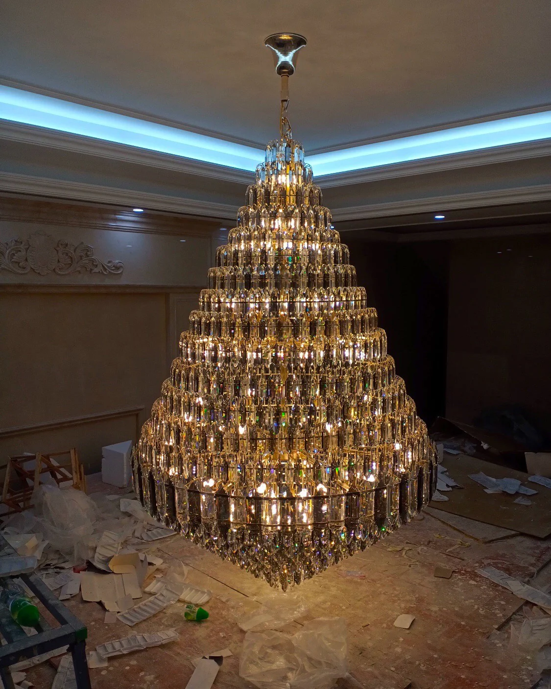 WOMO Tiered taper Crystal Foyer Chandelier-WM2384 - Image 10