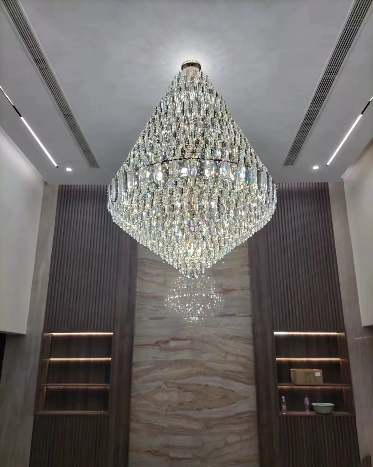 WOMO Tiered taper Crystal Foyer Chandelier-WM2384 - Image 14