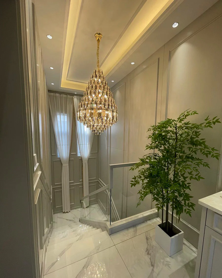 WOMO Tiered taper Crystal Foyer Chandelier-WM2384 - Image 16